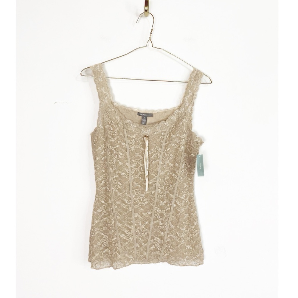Apt. 9 NWT Womens Babydoll Y2K Lace Tank Top Beige size Small Fairy Coquette